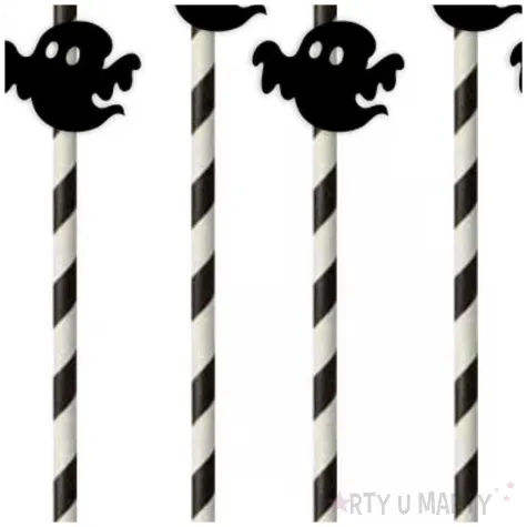 slomki halloween duszki bialo czarne 19 5 cm 6 szt