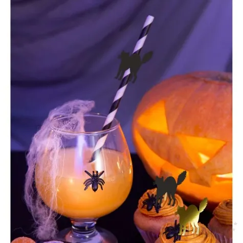 slomki halloween koty bialo czarne 19 5 cm 6 szt