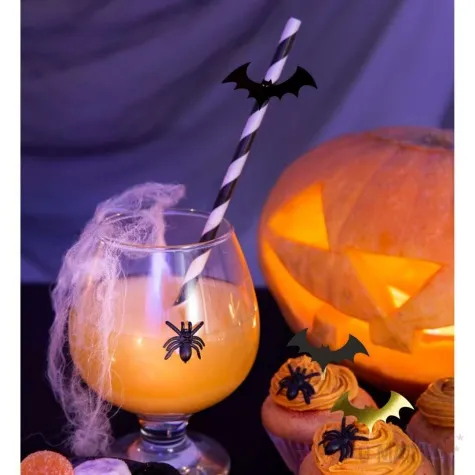 slomki halloween nietoperz bialo czarne 19 5 cm 6 szt