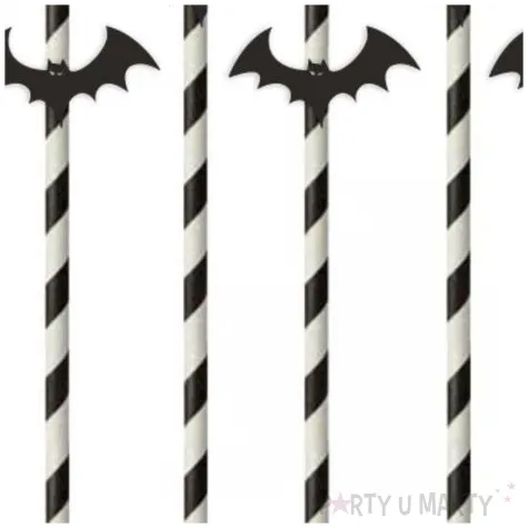 slomki halloween nietoperz bialo czarne 19 5 cm 6 szt