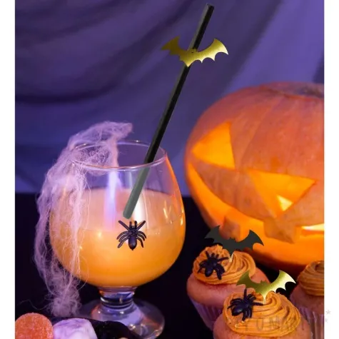 slomki halloween nietoperze zloto czarne 19 5 cm 6 szt