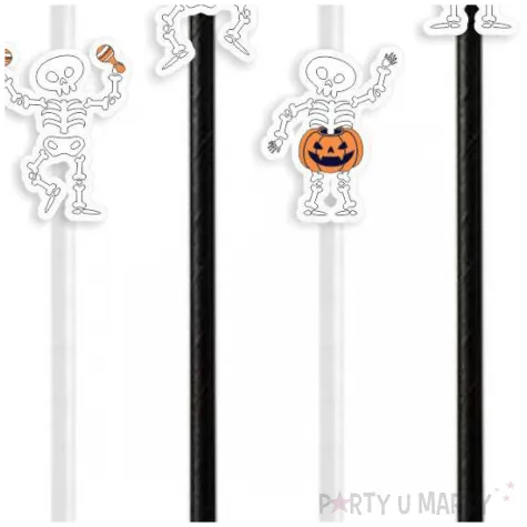 slomki halloween wesole kosciotrupy bialo czarne 19 5 cm 6 szt