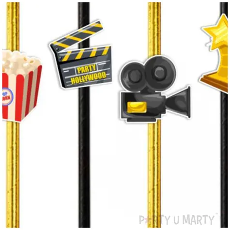 slomki hollywood symbole zloty metalik 19 5 cm 6 szt