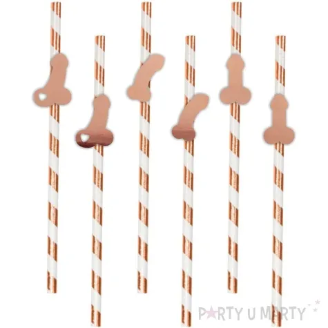 slomki imprezowe peniski mix rose gold metalik 19 5 cm 6 szt