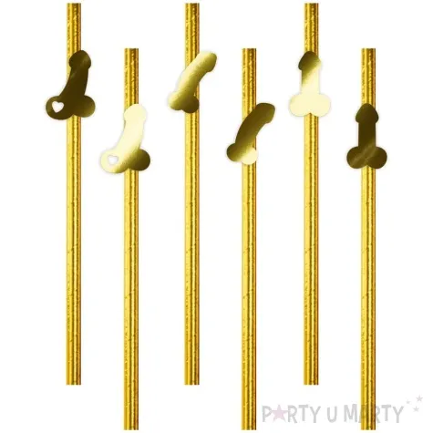 slomki imprezowe peniski mix zloty metalik 19 5 cm 6 szt