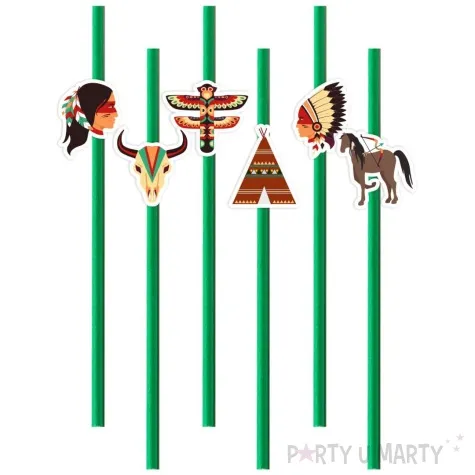 slomki indianski szaman zielone 19 5 cm 6 szt