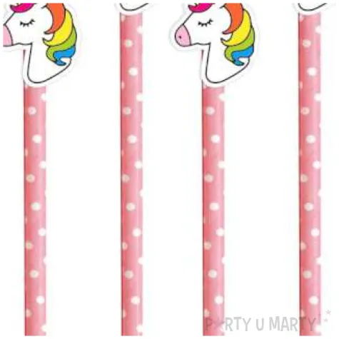 slomki jednorozec kids rozowe w kropki 19 5 cm 6 szt