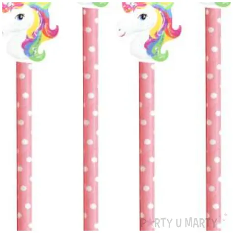 slomki jednorozec pastel rozowe w kropki 19 5 cm 6 szt