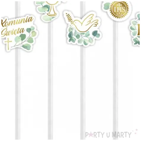 slomki komunia swieta eukaliptus beauty biale 6 szt