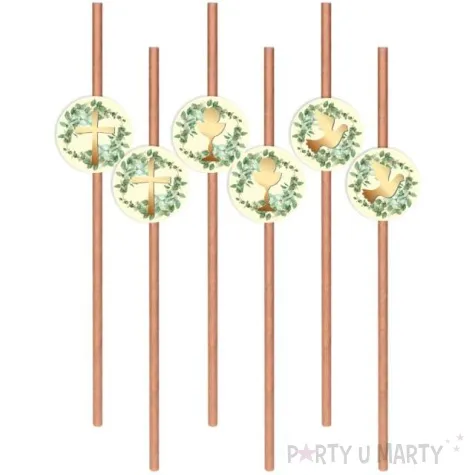 slomki komunia swieta galazki symbole kremowe kraftowe eko 6 szt