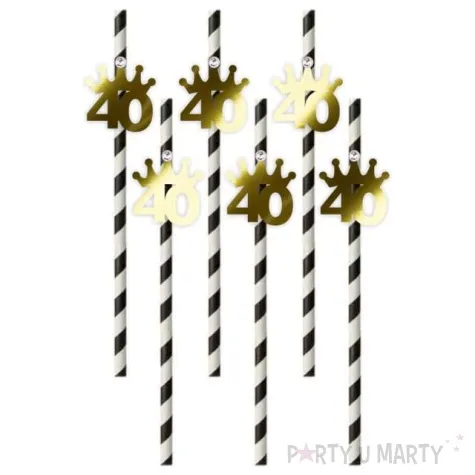 slomki liczba 40 korona z cyrkonia zlote 19 5cm 6 szt