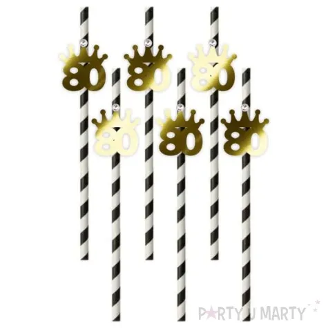 slomki liczba 80 korona z cyrkonia zlote 19 5cm 6 szt