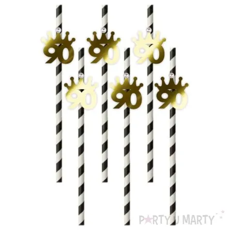 slomki liczba 90 korona z cyrkonia zlote 19 5cm 6 szt