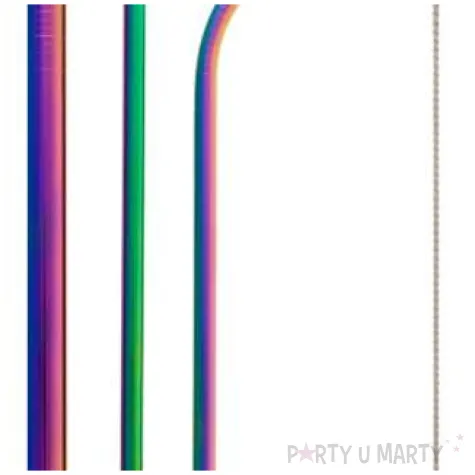 slomki metalowe zestaw opalizujacy z gruba slomka teczowy godan