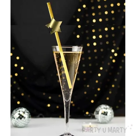 slomki nowy rok 2024 z gwiazdami zloto czarne 19 5 cm 6 szt