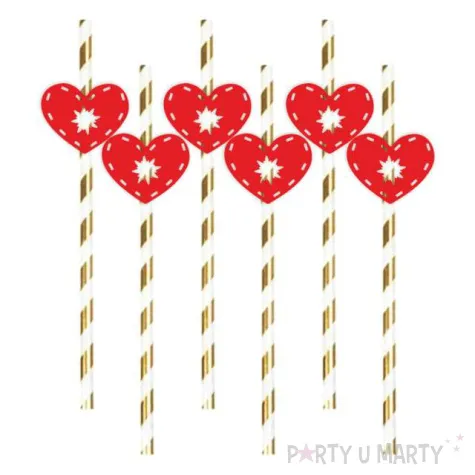 slomki oktoberfest serca naszywki czerwone 19 5 cm 6 szt