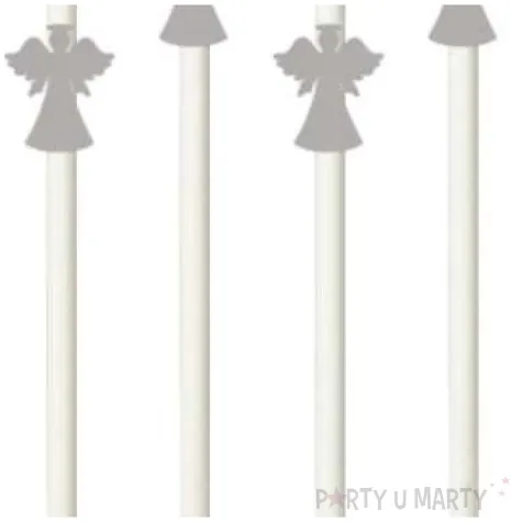 slomki papierowe aniolki srebrne biale 20cm 6 szt