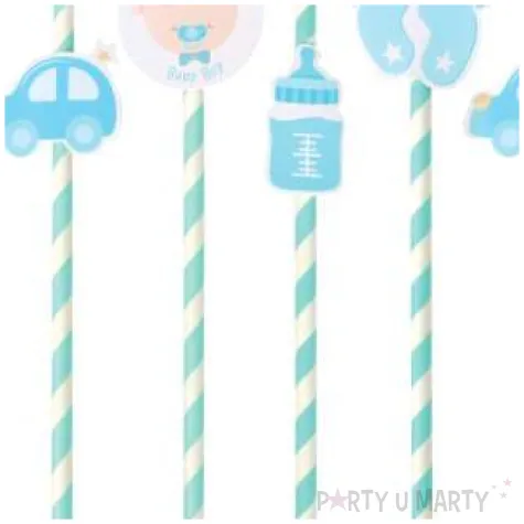 slomki papierowe baby shower boy niebieskie godan 8 szt