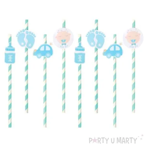 slomki papierowe baby shower boy niebieskie godan 8 szt