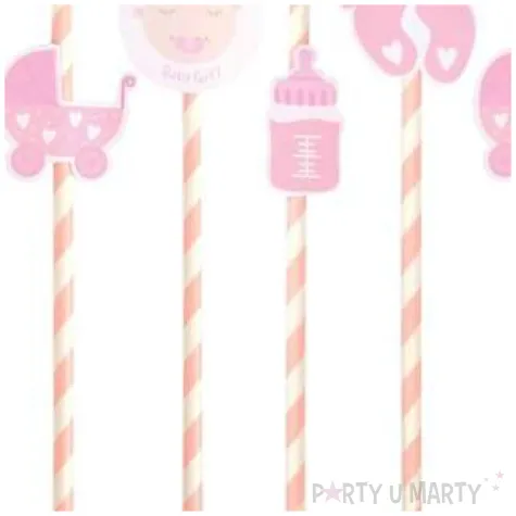 slomki papierowe baby shower girl rozowe godan 8 szt