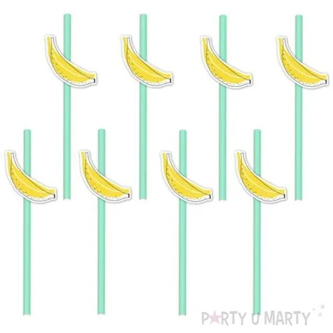 slomki papierowe bananowe zolte partypal 20 cm 8 szt