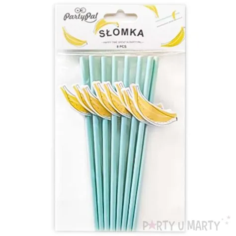 slomki papierowe bananowe zolte partypal 20 cm 8 szt