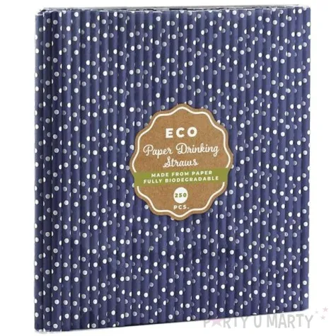 slomki papierowe bio grochy godan granatowe 19 7 cm 250 szt