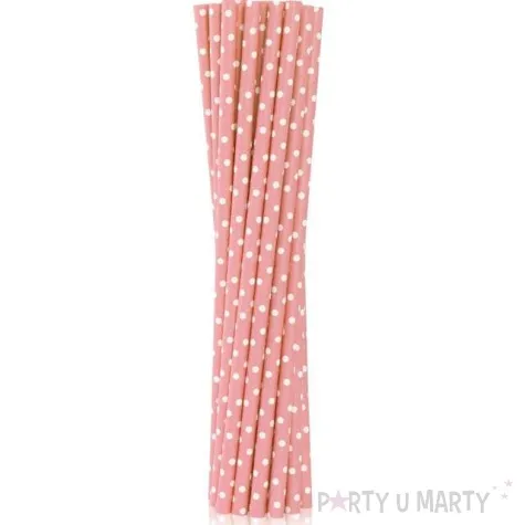 slomki papierowe bio grochy rozowy jasny godan 19 7 cm 12 szt