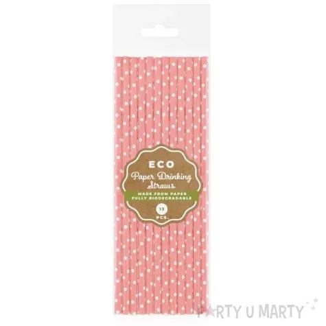 slomki papierowe bio grochy rozowy jasny godan 19 7 cm 12 szt