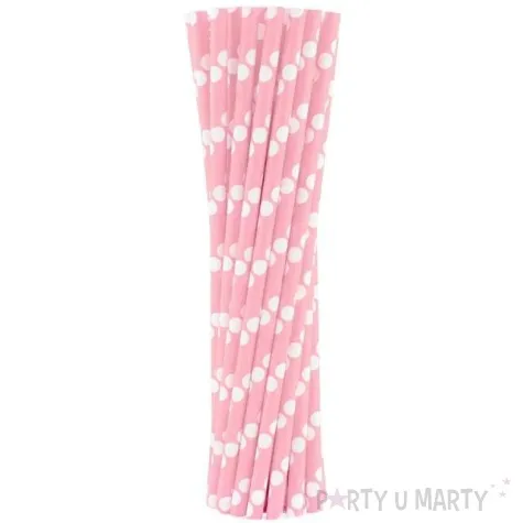 slomki papierowe bio grochy rozowy jasny godan 19 7 cm 24 szt