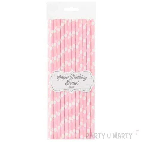 slomki papierowe bio grochy rozowy jasny godan 19 7 cm 24 szt