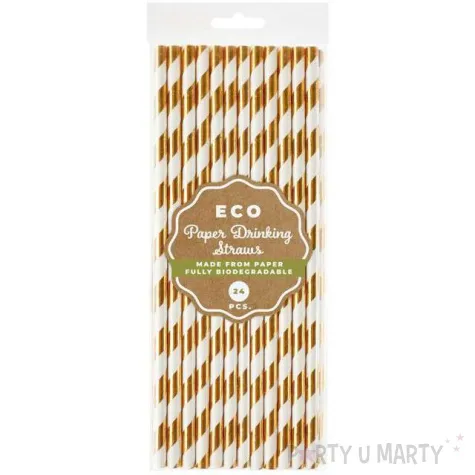 slomki papierowe bio paski rozowe zloto godan 19 7 cm 24 szt