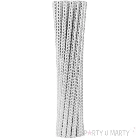 slomki papierowe bio szlaczki blyszczace srebrny godan 19 7 cm 12 szt