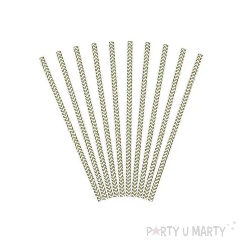 slomki papierowe chevron zlote 19 5 cm 10 szt