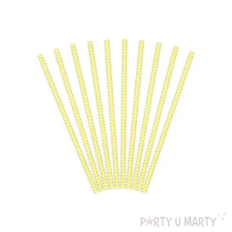slomki papierowe chevron zolte partydeco 20 cm 10 szt