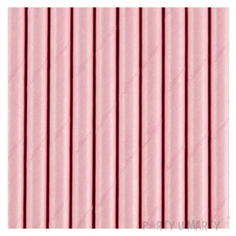 slomki papierowe classic rozowe jasne partydeco 19 5 cm 10 szt