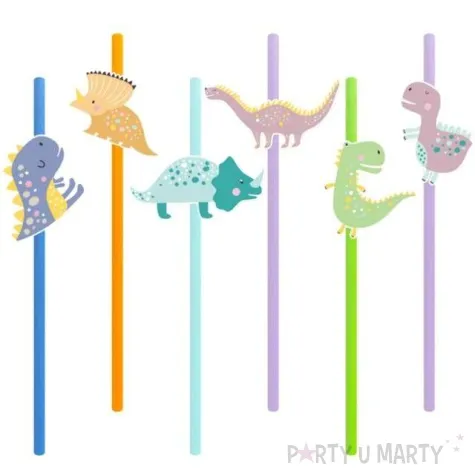 slomki papierowe dinozaury kolorowe partypal 6 szt
