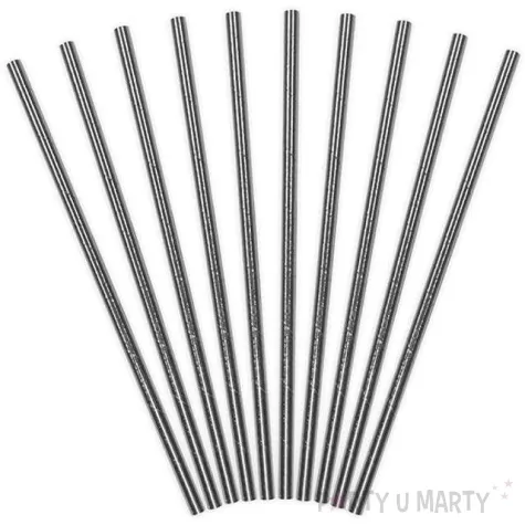 slomki papierowe gladkie srebrne 19 5 cm 10 szt