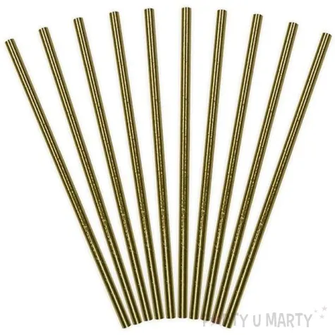 slomki papierowe gladkie zlote 19 5 cm 10 szt