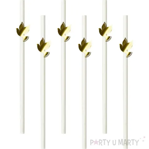 slomki papierowe golebica metalik biale 19 5 cm 6 szt