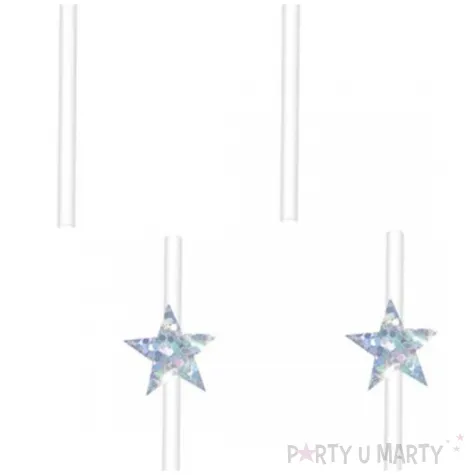 slomki papierowe gwiazdki holograficzne biale 20 cm partypal 8 szt