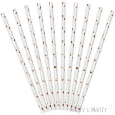 slomki papierowe gwiazdki rose gold partydeco 19 5 cm 10 szt