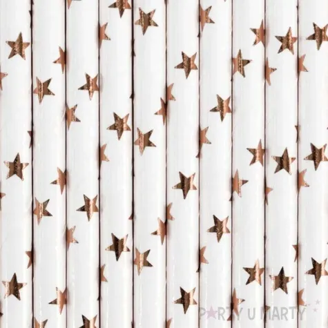 slomki papierowe gwiazdki rose gold partydeco 19 5 cm 10 szt