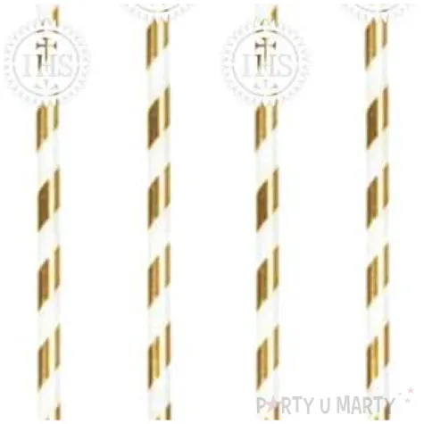 slomki papierowe hostia biala bialo zlote 19 5cm 6 szt