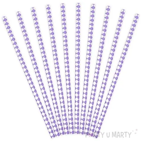 slomki papierowe karo liliowe partydeco 19 5 cm 10 szt