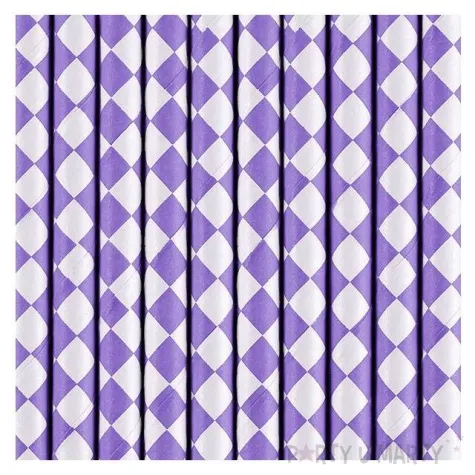 slomki papierowe karo liliowe partydeco 19 5 cm 10 szt