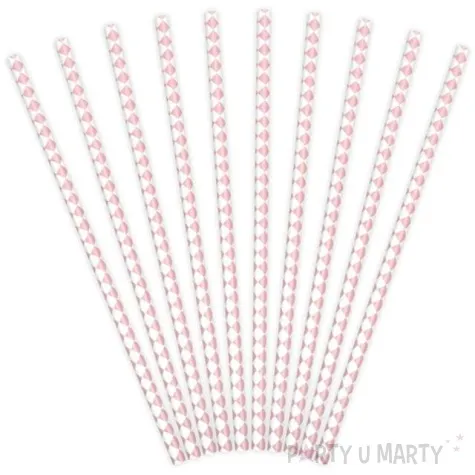 slomki papierowe karo partydeco rozowe jasne 19 5 cm 10 szt