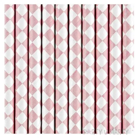 slomki papierowe karo partydeco rozowe jasne 19 5 cm 10 szt