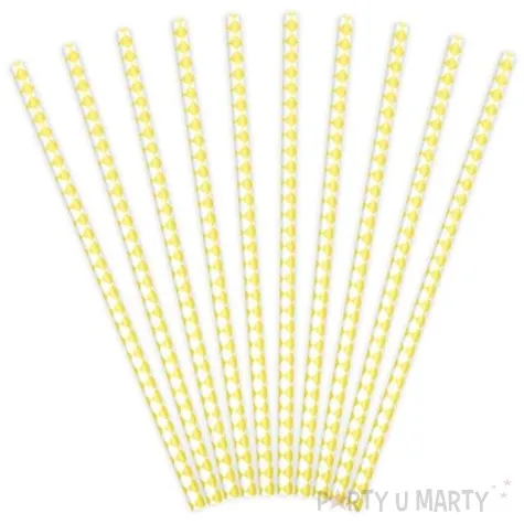 slomki papierowe karo zolte partydeco 19 5 cm 10 szt