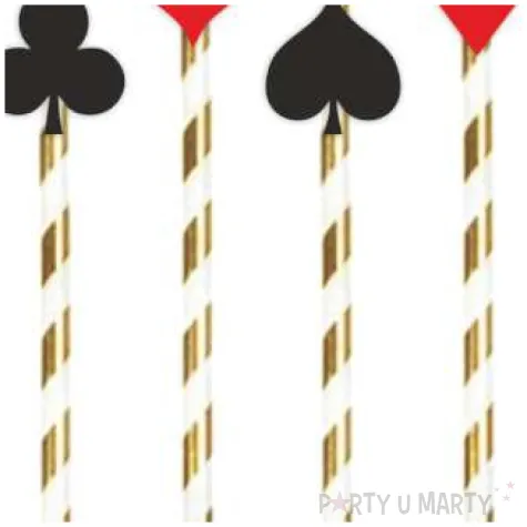 slomki papierowe kasyno czarna kostka bialo zlote 19 5cm 6 szt